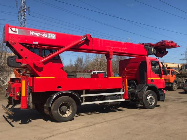 Срочно!   Продается автовышка Sein Wing (Ю.   Корея)   ,   модель Sein 45 2011 г.   в.   на базе шасси Volvo FE — фото 5